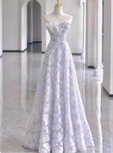 Blue Tulle Sequins Prom Dress