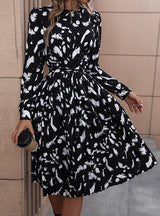 Women Long Sleeve Printed Autumn Dress