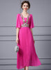 Fuchsia Chiffon Sequins Mother Of The Bride Dress