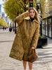 Diamond Plaid Knee-length Long Cotton-padded Coat