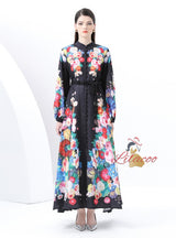 Palace Retro Lantern Sleeve Button Split Printed