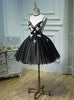 Black Tulle Straps Appliques Homecoming Dress