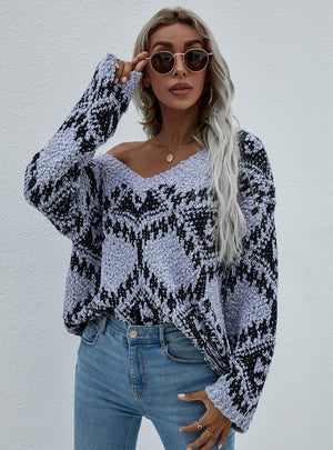 Loose Large Size Knitted Pullover Sweater