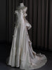 Ivory Satin Backless Bow Wedding Dress