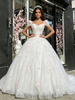 White Tulle Square Neck Appliques Quinceanera Dress