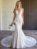 White Mermaid Lace V-neck Wedding Dress