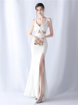 Sexy Straps Split Beading Prom Dress