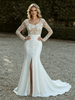 White Mermaid Long Sleeve Lace Wedding Dress