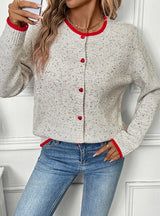 Casual Contrast Knitted Cardigan Coat