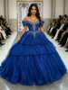 Yellow Tulle Off the Shoulder Beading Quinceanera Dress