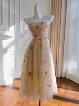 Apricot Tube Top Sequined Sling Dress