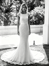 White Mermaid Lace Backless Wedding Dress