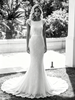 White Mermaid Lace Backless Wedding Dress