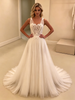 White Tulle Straps Wedding Dress