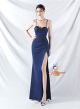 Mermaid Spaghetti Straps Split Prom Dress