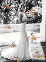 White Mermaid Lace Backless Wedding Dress