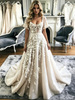 Tulle Square Neck Appliques Wedding Dress