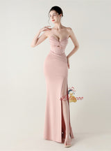 Mermaid Strapless Beading Split Prom Dress