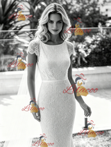 White Mermaid Lace V-neck Wedding Dress