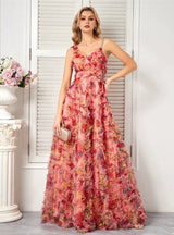 Summer Print V-neck Party Dress