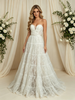 White Lace Strapless Wedding Dress