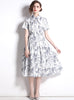 Retro Printed Short-sleeved Dress
