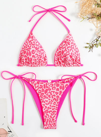 Leopard Split Tiece Piece Bikini