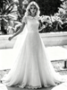 White Lace Short Sleeve Wedding Dress
