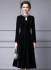 Black Velvet Long Sleeve Mother of the Bride Dress