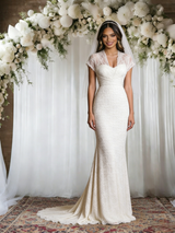 White Mermaid Lace Wedding Dress