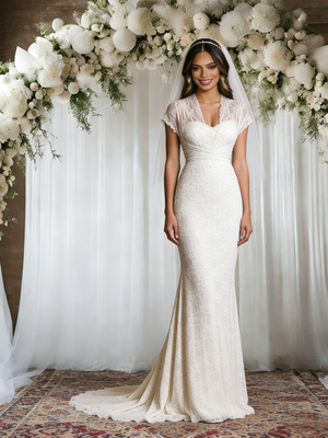 White Mermaid Lace Wedding Dress