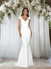 White Mermaid V-neck Wedding Dress