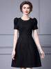 Black Short Sleeve Beading Mother Of The Bride Dress