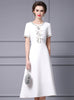 White Short Sleeve Mother of the Bride Dress