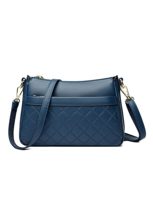 Soft Leather Rhombic Shoulder Crossbody Bag