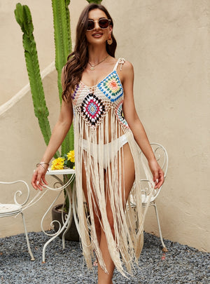 Sexy Hook Tassel Backless Cover Up