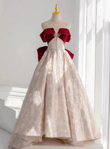 Burgundy Velvet Beading Prom Dress