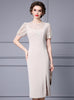 Apricot Lace Split Mother Of The Bride Dress