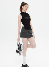 High-necked Vest Slim Sleeveless T-shirt