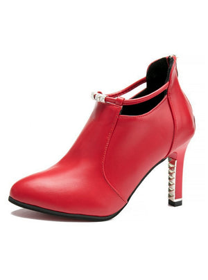 Pointed High-heeled Ankle Boots Martin Boots