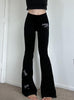 Dragonfly Embroidered Tight-fitting Pants