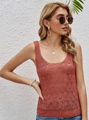 Sexy Slim Hollow Knit Small Sling Top