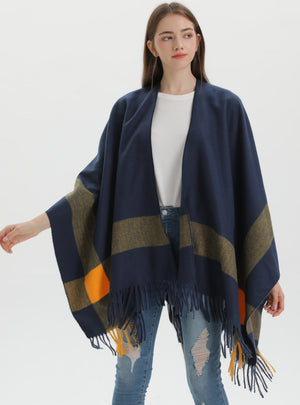 Knitted Double-sided Plaid Cashmere Shawl