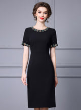 Black Short Sleeve Mother Of The Bride Dress