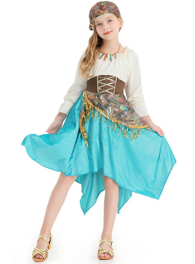 Sky Blue Irregular Skirt Sequined Cosplay Dress