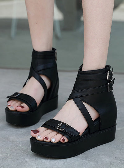 Wedge-heeled Thick-soled Sandal
