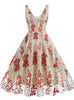 V-neck Sleeveless Heavy Embroidery Retro Dress