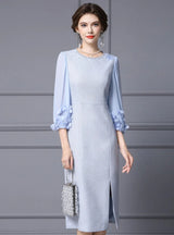 Light Blue Flower Mother Of The Bride Dress