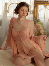 Sexy Gauze Perspective Suspender Nightdress