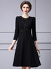 Black Scoop Neck Sequins Mother Of The Bride Dress